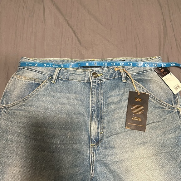 Lee Vintage Modern High Rise Dungaree Ankle Painters Jeans Carpenter - Picture 6 of 11